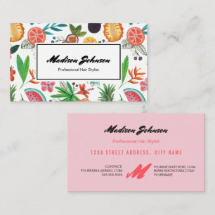 Monogramme de fruits tropicaux sur mesure CARTE