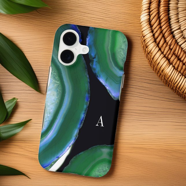 Monogramme de géode d'agate vert Emerald (Créateur téléchargé)