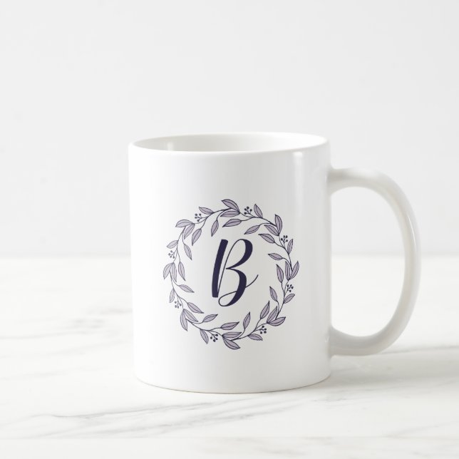 Monogramme de germe violet / Logo Mug de café (Droite)