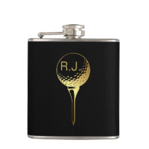 Monogramme de golf de l'homme Flacon noir et or
