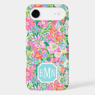 Monogramme de jardin floral rose