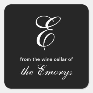 Monogramme de la cave à vin de Étiquettes Carré