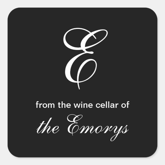 Monogramme de la cave à vin de Étiquettes Carré (Devant)