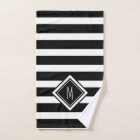 Monogramme de la famille des rayures noires et bla