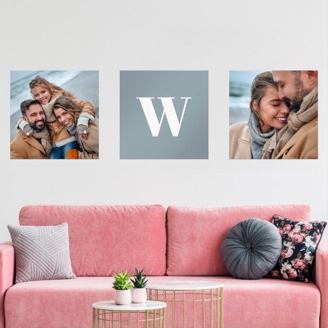 Monogramme de la famille moderne Photo Wall Art (Salon)
