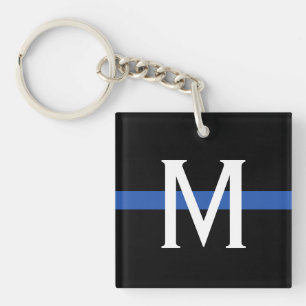 Monogramme de la ligne bleue mince de la police