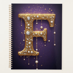 Monogramme de lettre F ornée de luxe en bijoux