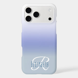 Monogramme de lettre initiale ombré bleu pastel