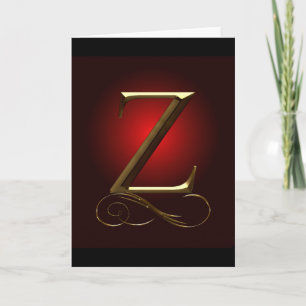 Monogramme de l'or "Z" de VIP en rouge et le noir