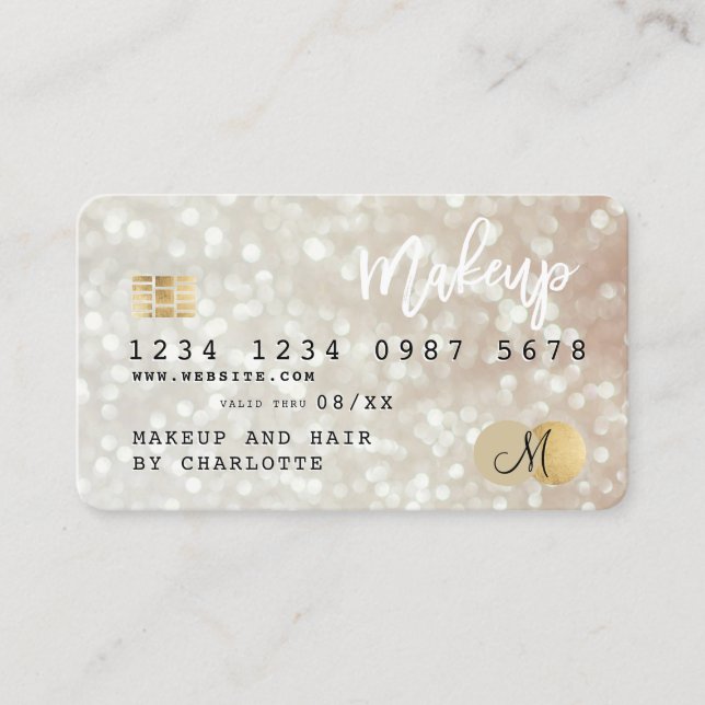 Monogramme de maquillage des cheveux de la carte d (Devant)