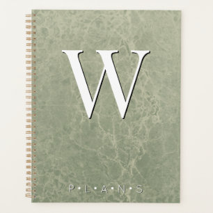 Monogramme de marbre moderne Sage Green