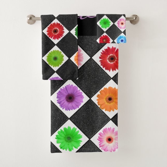 Monogramme de marguerite colorée (En situation)