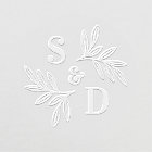 Monogramme de mariage élégant feuilles de verdure