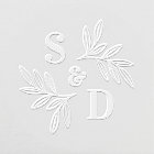 Monogramme de mariage élégant feuilles de verdure