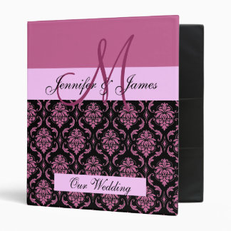 Monogramme de mariage prévoyant le classeur rose