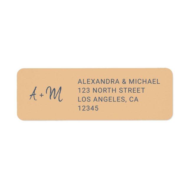 Monogramme de marine rose poussiéreuse script mari (Devant)