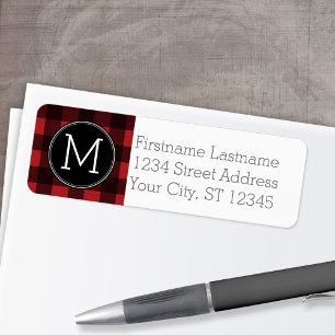 Monogramme de Motif de Buffle Noir Rouge Rustique