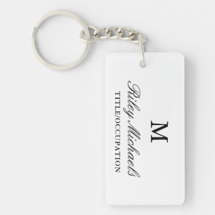 Monogramme de nom de titre élégant noir et blanc