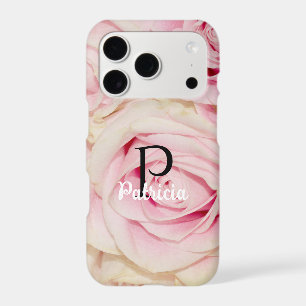 Monogramme de nom floral de roses roses