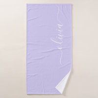 Monogramme de nom girly écriture moderne lavande v