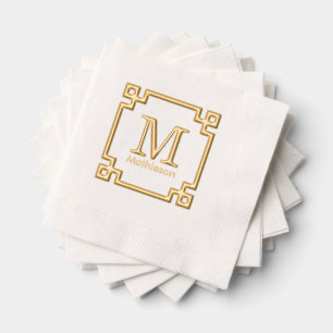 Monogramme de nom initial encadré par une clé grec