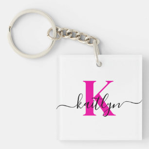 Monogramme de nom initial rose chaud