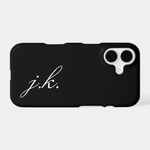 Monogramme de nom noir et blanc moderne