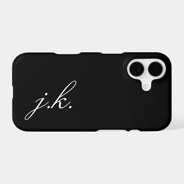Monogramme de nom noir et blanc moderne (Verso (Horizontal))