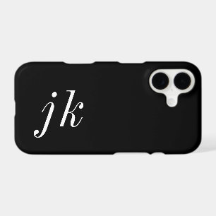 Monogramme de nom noir et blanc moderne