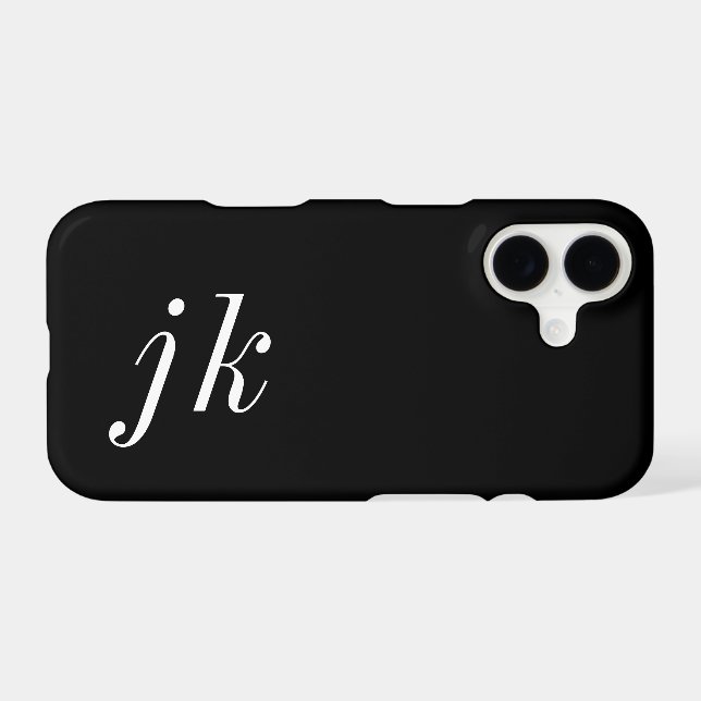 Monogramme de nom noir et blanc moderne (Verso (Horizontal))
