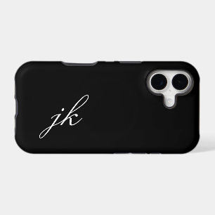 Monogramme de nom noir et blanc moderne
