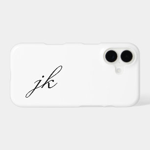 Monogramme de nom noir et blanc moderne