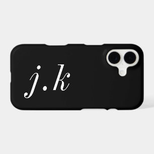 Monogramme de nom noir et blanc moderne