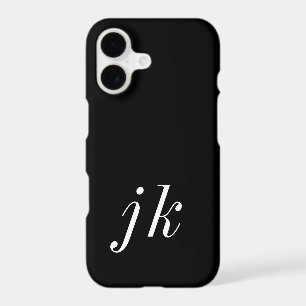 Monogramme de nom noir et blanc moderne
