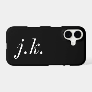 Monogramme de nom noir et blanc moderne