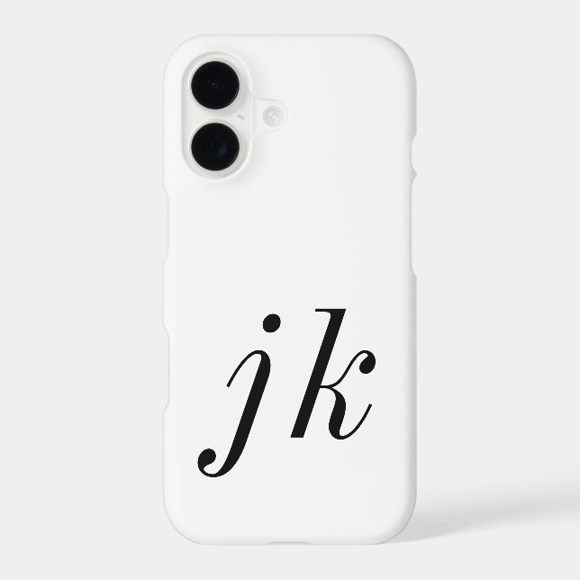 Monogramme de nom noir et blanc moderne (Verso)