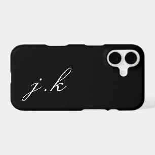 Monogramme de nom noir et blanc moderne