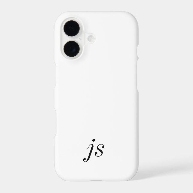 Monogramme de nom noir et blanc moderne (Verso)