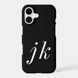 Monogramme de nom noir et blanc moderne