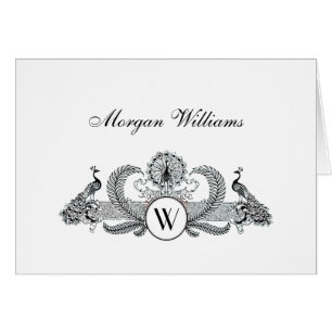 Monogramme de paons vintage