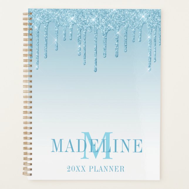 Monogramme de Parties scintillant bleu clair moder (Devant)