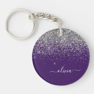 Monogramme de Parties scintillant d'argent violet
