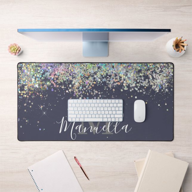 Monogramme de Parties scintillant d'or Rose étince (Bureau 1)