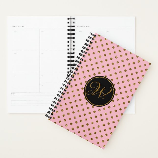 Monogramme de Parties scintillant noire rose moder (Devant avec enveloppe)