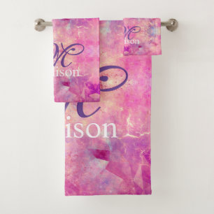 Monogramme de parties scintillant rose fuschsia so