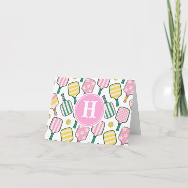 Monogramme de Pickleball Jaune rose pâle (Devant)