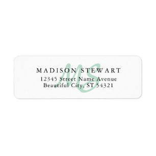 Monogramme de pinceau vert de menthe moderne et él