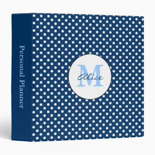 Monogramme de pois de Personalizable - classeur