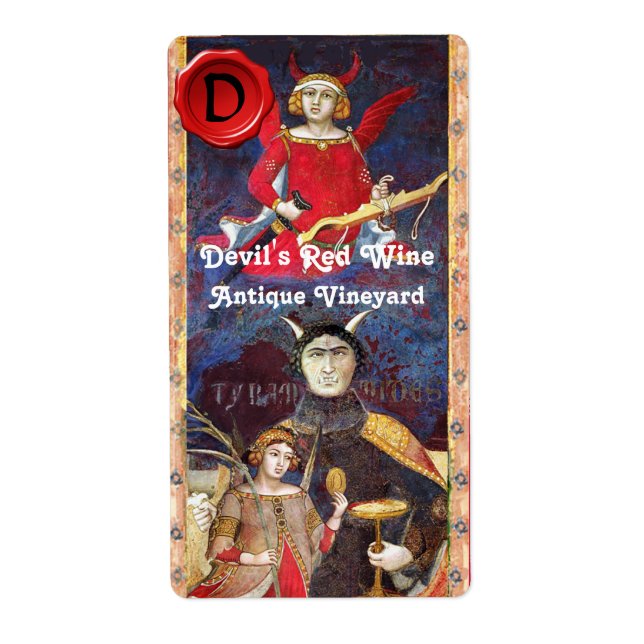MONOGRAMME DE SCEAU DE VIN ROUGE DE DEVIL /TAROTS  (Devant)