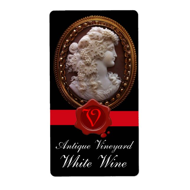 MONOGRAMME DE SCEAU ROUGE DE CIRE ROUGE DE RAISINS (Devant)
